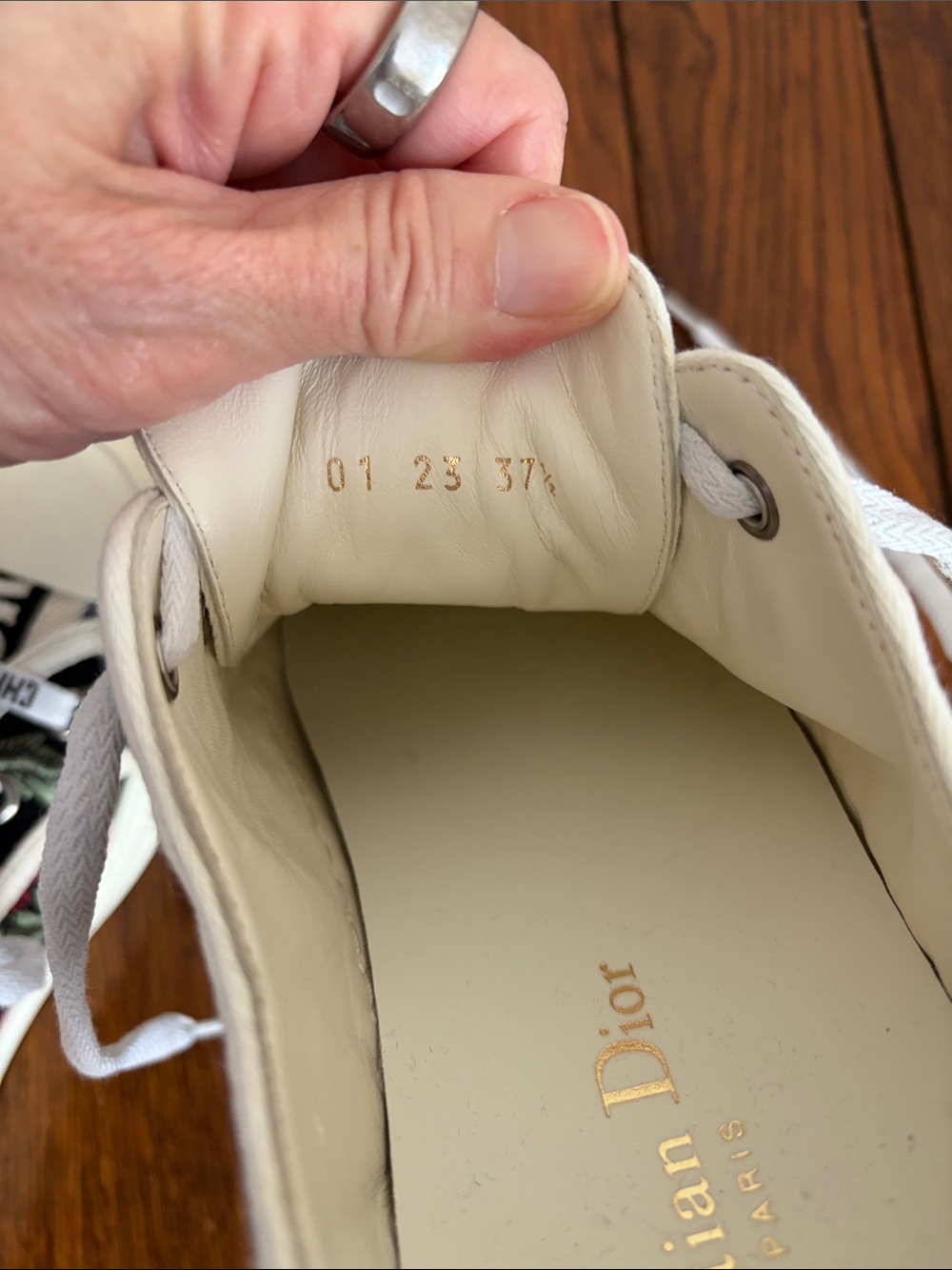 Dior Walk’n’Dior Black Floral Embroidered Canvas Low-Top Sneakers 37.5 7.5 - Picture 7 of 8